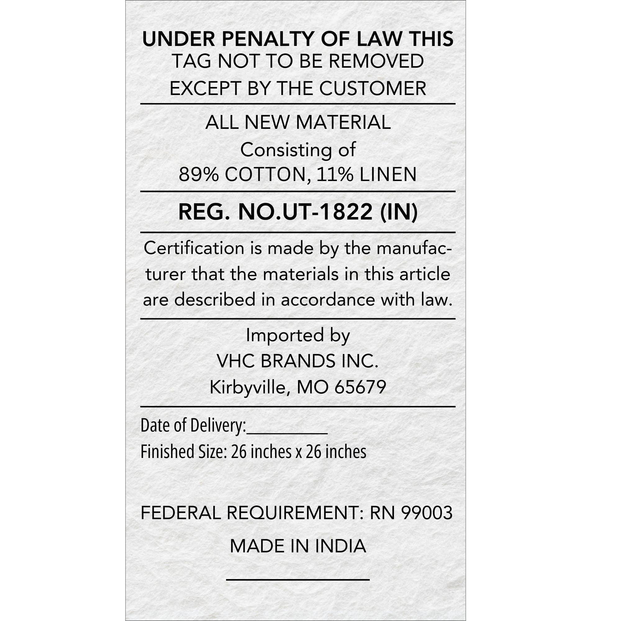 VHC Brands - Wholesale Bedding Pillowcase/Sham - Celebration Fabric Euro Sham 26x266