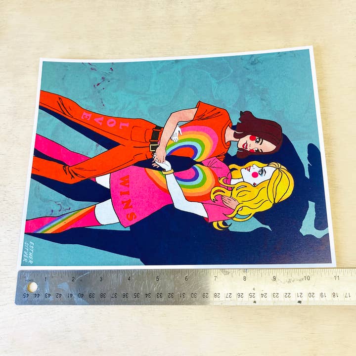 Esther Sketch - Wholesale Art Print - Groovy Pride Dolls Illustrated 8.5"x11" Barbie Art Print2