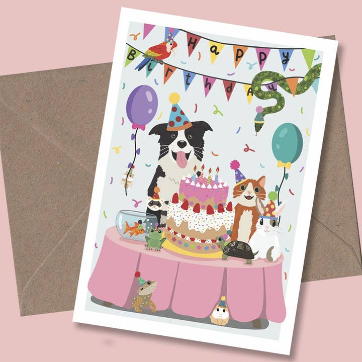 Pet Birthday Card | Dog Birthday Card | Cat Birthday Card for wholesale by BrollyWeather