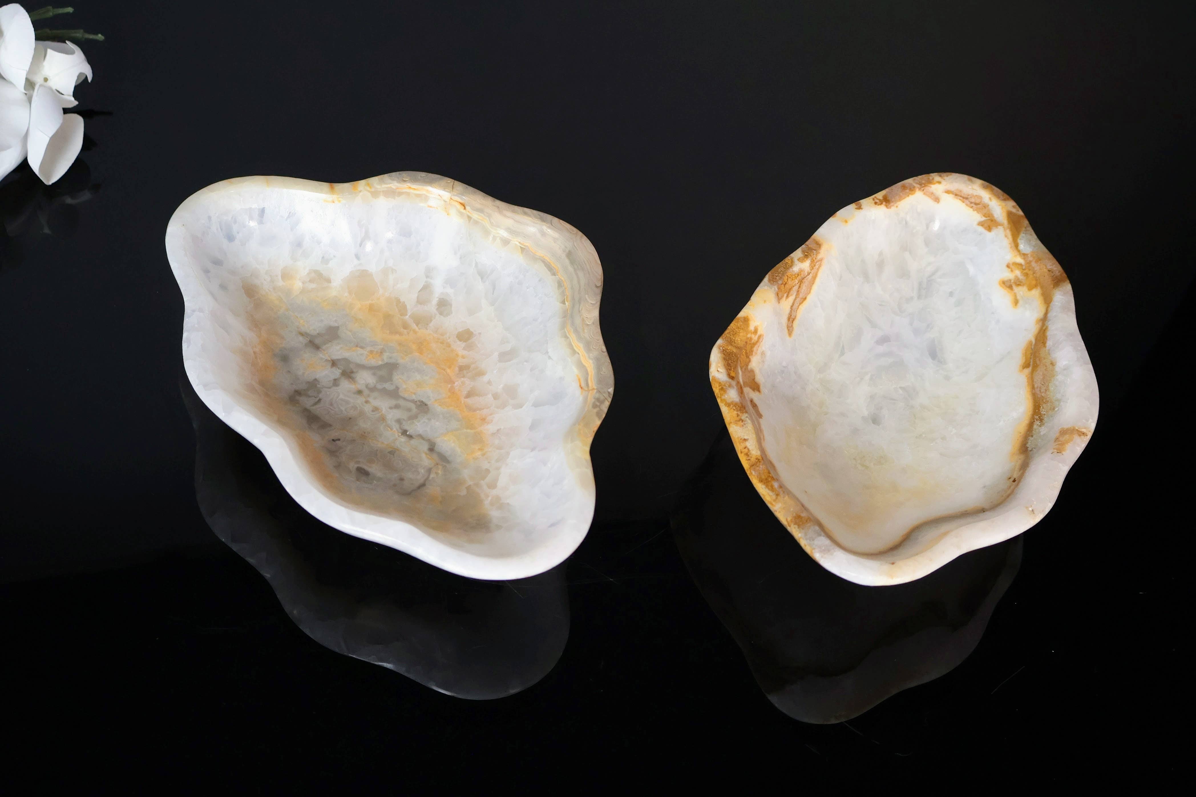 OnyxBowl - Wholesale Jewelry Dish - Delightful Pair of Onyx Stone Trays for Jewelry or Trinkets3