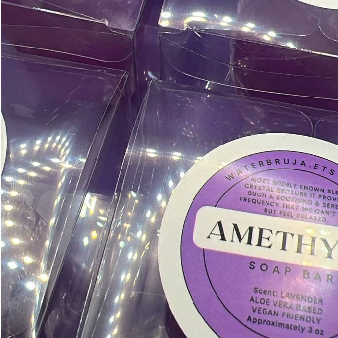 WaterBruja - Wholesale Bar Soap - Amethyst Soap, Gemstone Soap, Wedding Favor, Birthday Favor9