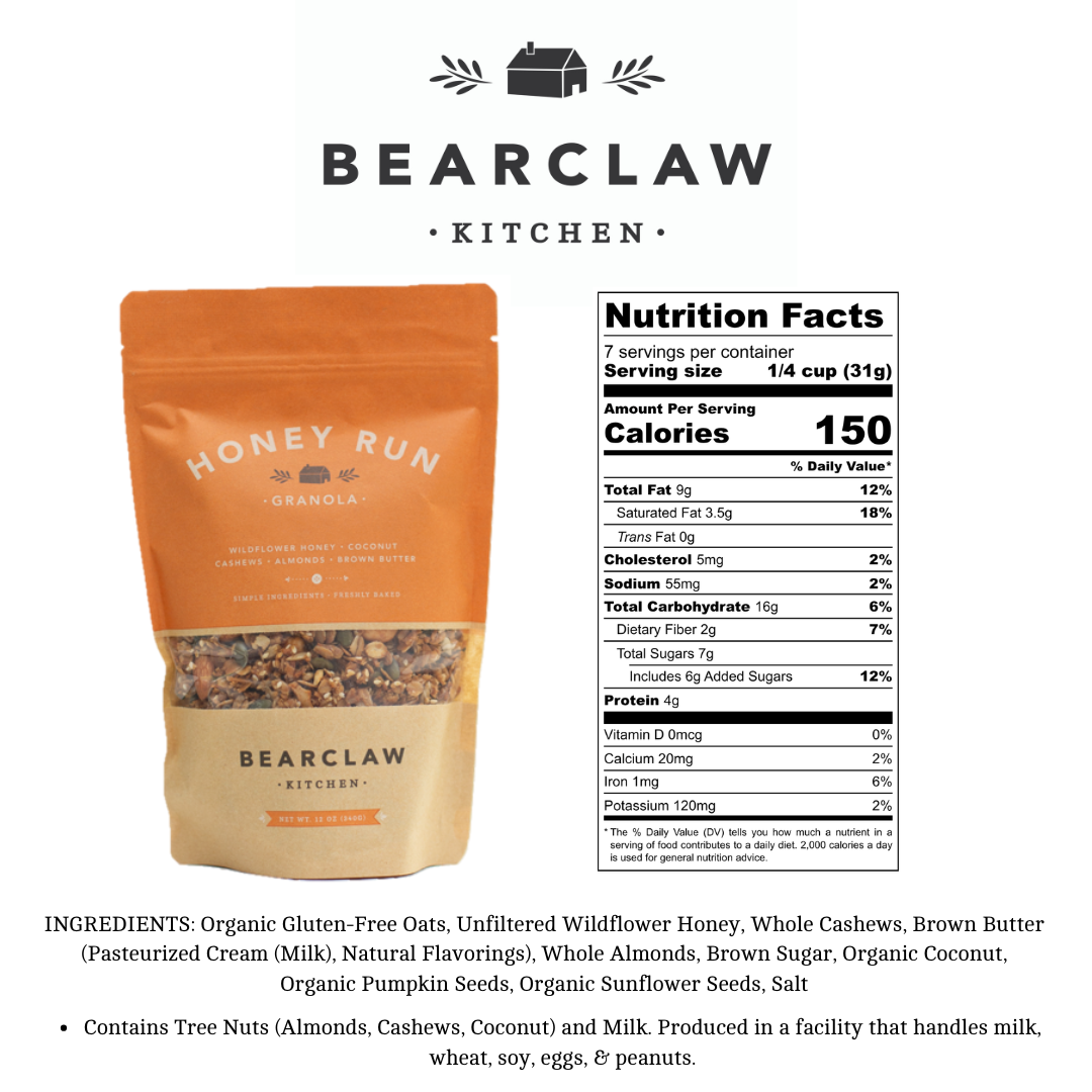 Bearclaw Kitchen - Wholesale Granola - 2 oz Honey Run Granola5