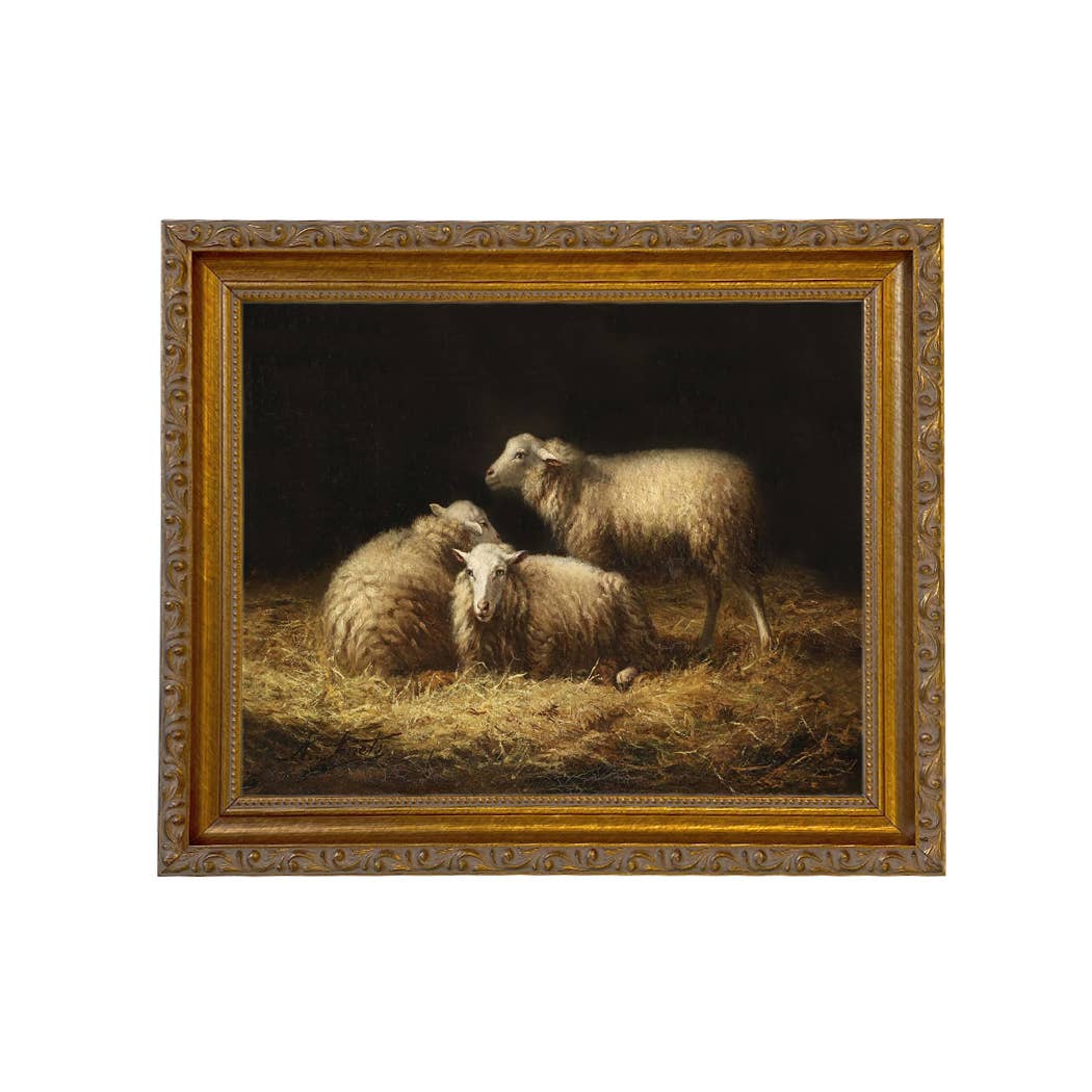 Madison Bay Co. - Historical Home Decor Reproductions - Wholesale Painting/Drawing - Sheep in the Hay Framed Painting Print on Canvas4