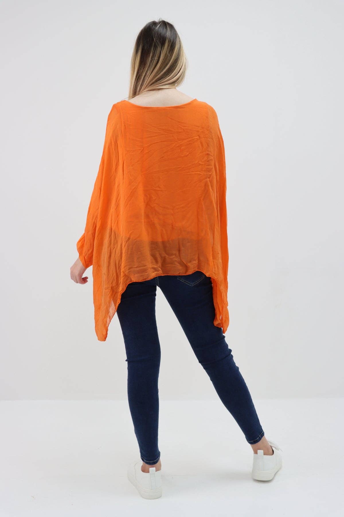 Miss Bold - Wholesale Tunic - Women's - Italian Plain Batwing Silk Tunic Top44