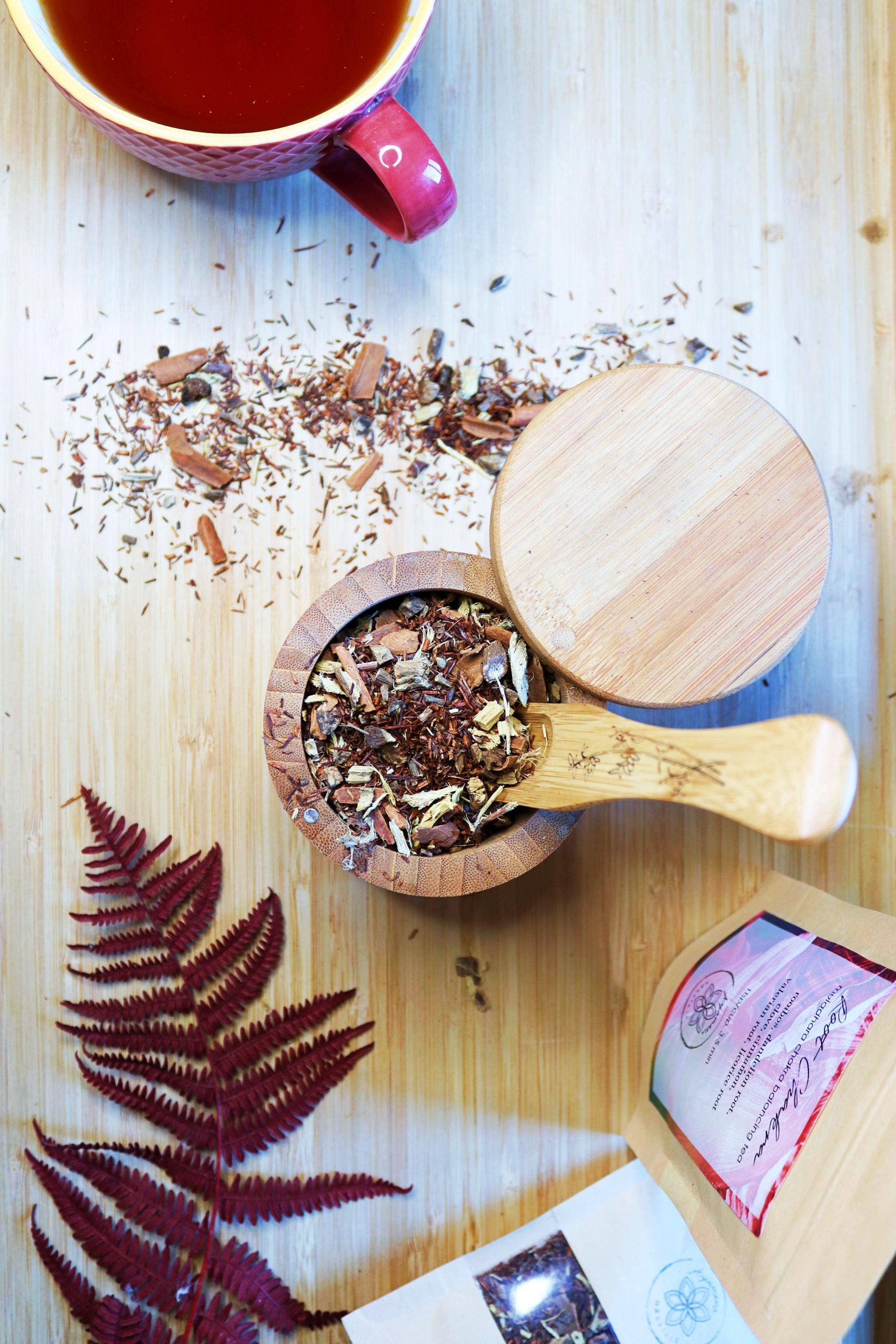 Ayamani Naturals - Wholesale Loose Tea - Root Chakra Balancing Herbal Tea with Rooibos and Valerian2