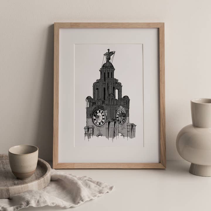 Liverbuilding Grey Print for wholesale by Grace Emily Design