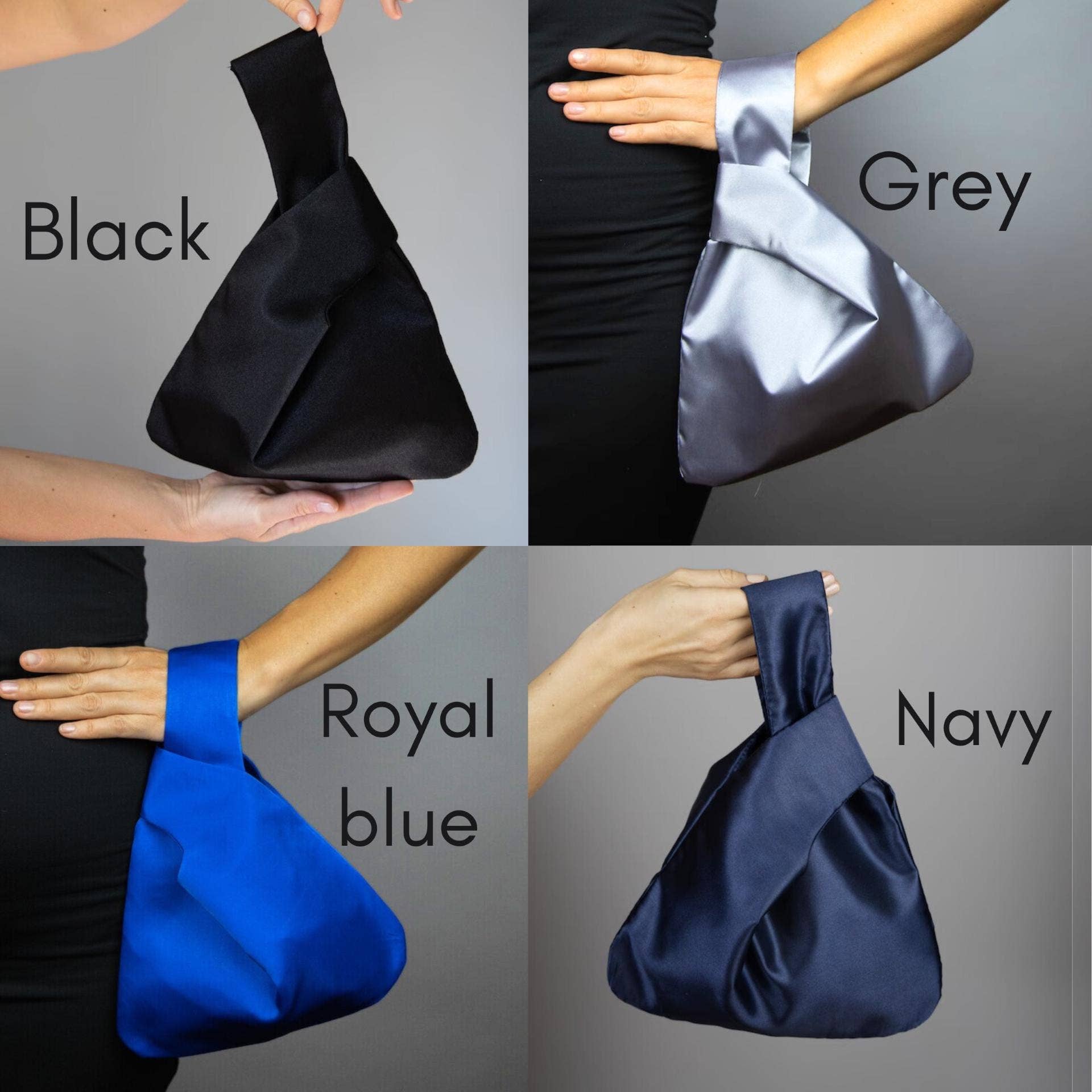 BridalSpain - Wholesale Clutch Bag - Women's - Japanese Knot Navy Blue Satin Evening Clutch Bag3