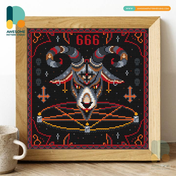 DS1992-120x120 Il culto di Satana, kit per pittura a diamante per la vendita all'ingrosso da parte di Awesome Pattern Studio