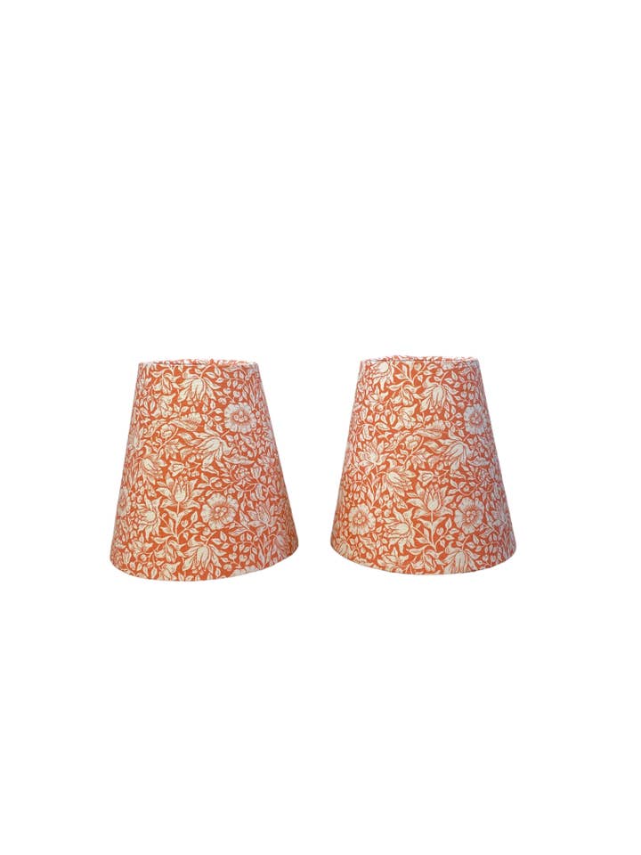 William Morris Wandle Mallow in Coral Fabric Sconce Chandelier Candelabra Lampshade (sold individually) for wholesale by LouSeal Handmade Lampshades