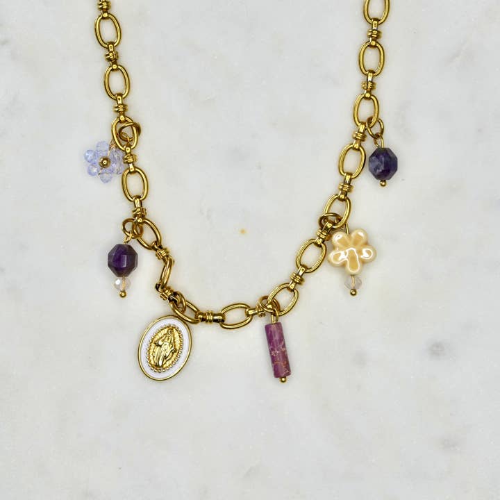 Collar Charms Lavender Harmony para venta al por mayor de Horizonandjoyas
