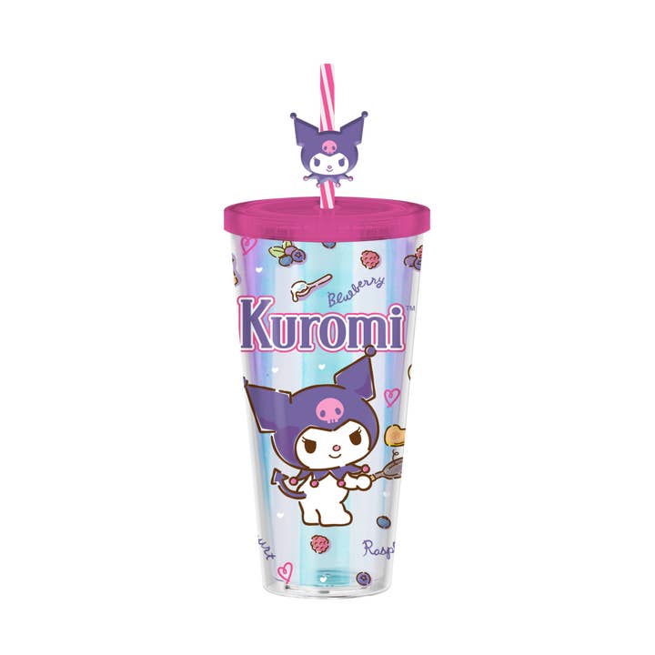 Sanrio Kuromi Flipping Pancake Iridescent 24oz Cold Cup for wholesale by Silver Buffalo