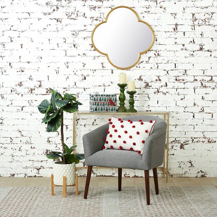 carol & frank - Wholesale Throw/Decorative Pillow - Ruby Red Polka Dot Pom-Pom Throw Pillow1