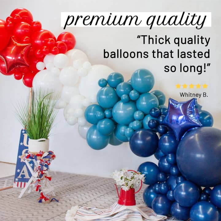 Ellie's Party Supply - Wholesale Balloon - 4th of July Balloon Arch Kit - Patriotic Balloon Garland Kit