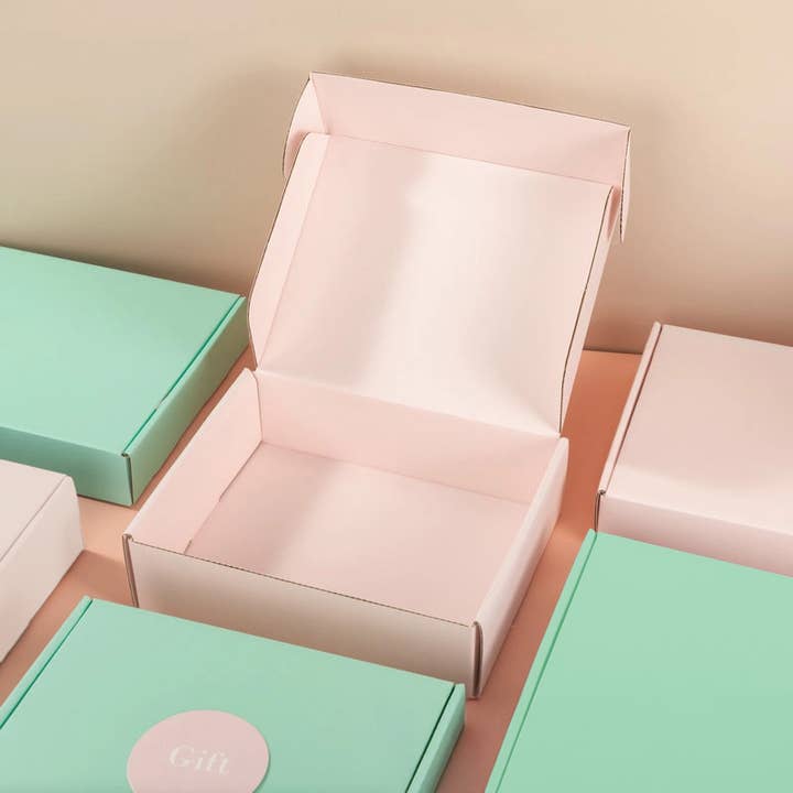 ByHome - Wholesale Gift Box - 50pc, 3 size Pink corrugated cardboard mailing shipping box