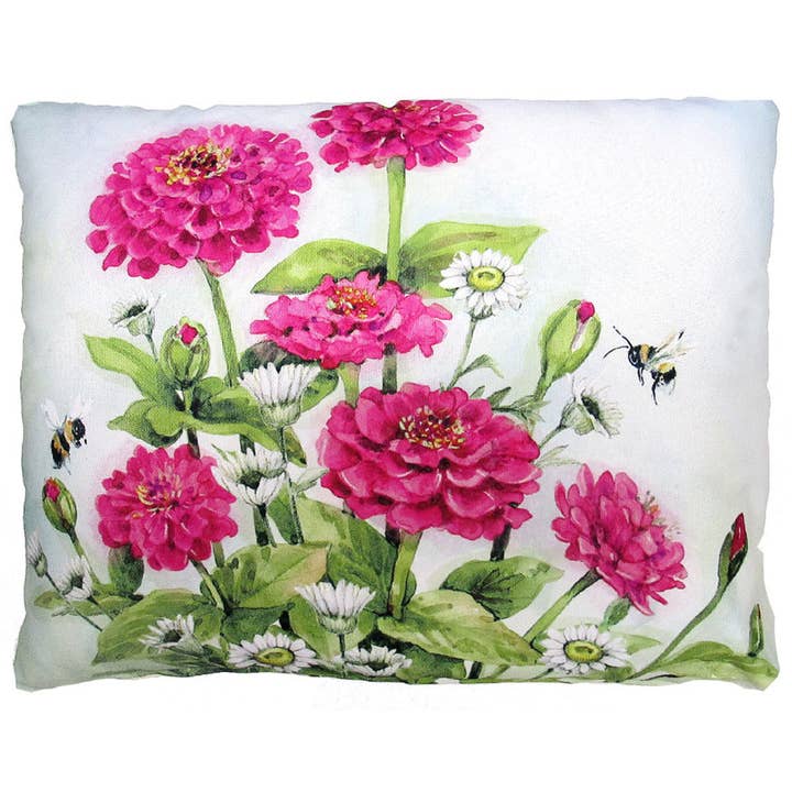 Pillow - Zinnias Pink - indoor / outdoor cushion for wholesale by Magnolia Casual