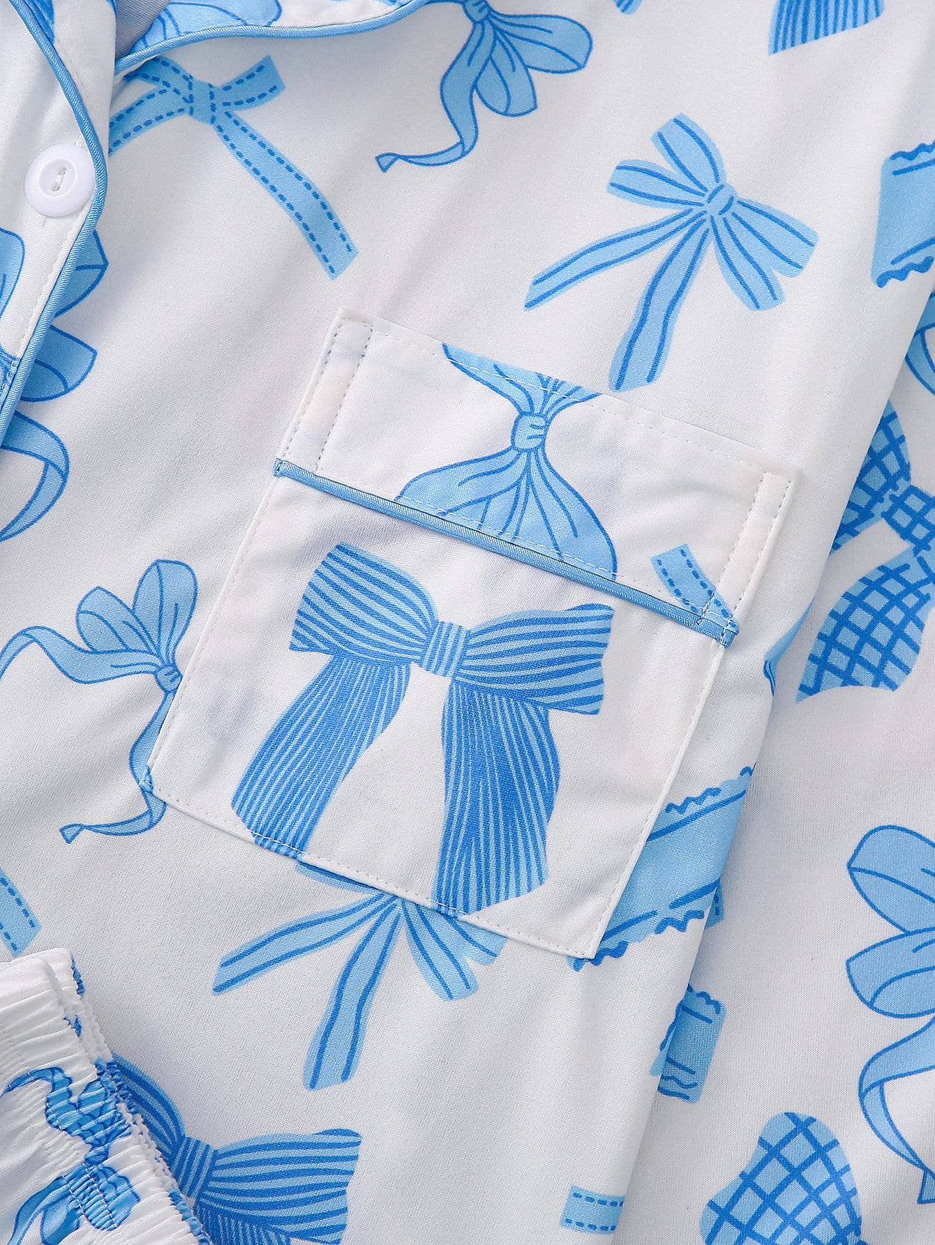 Rosa Clothing - Wholesale Sleepwear Set - Women's - Cozy & Soft Cute Bow Print Long Sleeve Pajama Set3