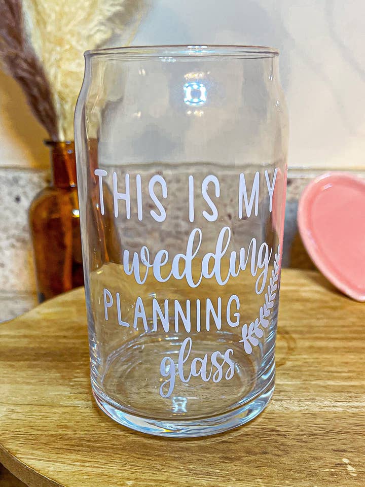 Verre de 16 oz de planification de mariage pour la vente par Little May Company