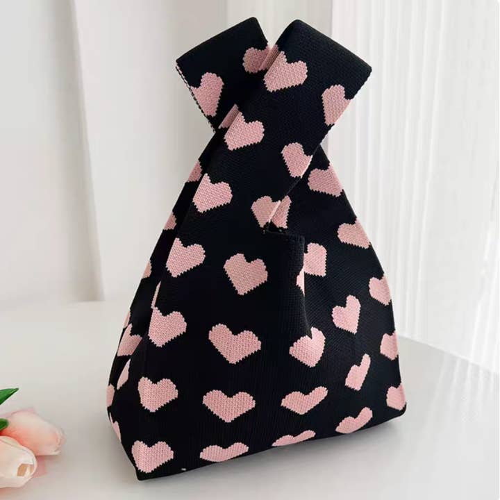 DrifWoo - Wholesale Tote bag – Women's - Heart Knit Tote Bag - Stylish Gift Bag Easter Tote Gifts2