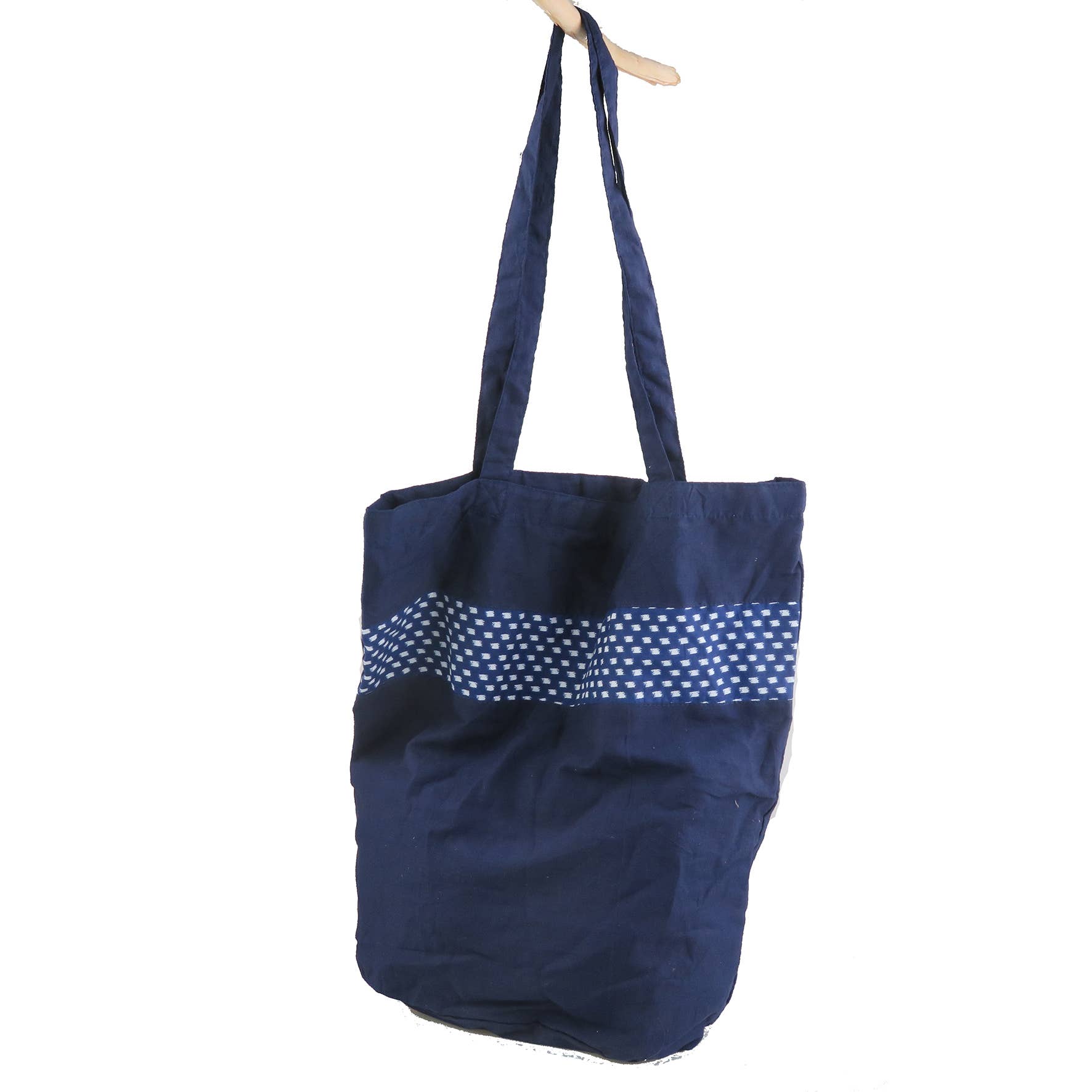 Epigram - Wholesale Grocery/Shopping Bag - Navy blue lined cotton shopping bag with Japanese-style band4