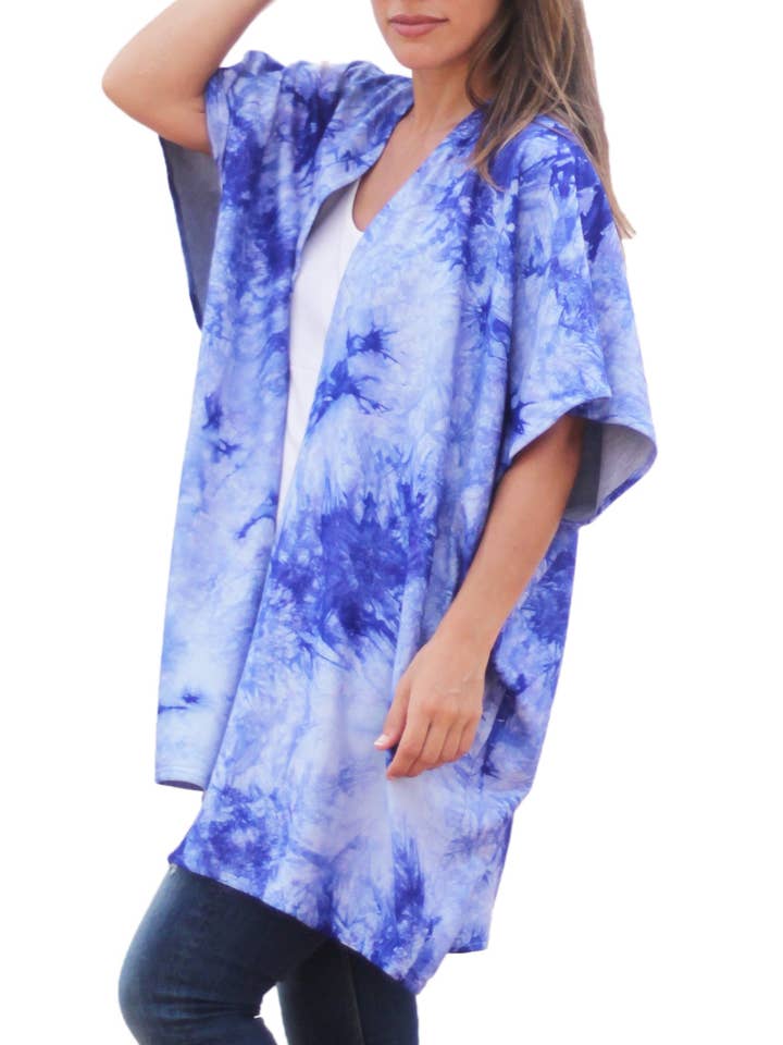 BRANDELIA – wholesale Kofta - Dam – Lång tröja · Batik Blue