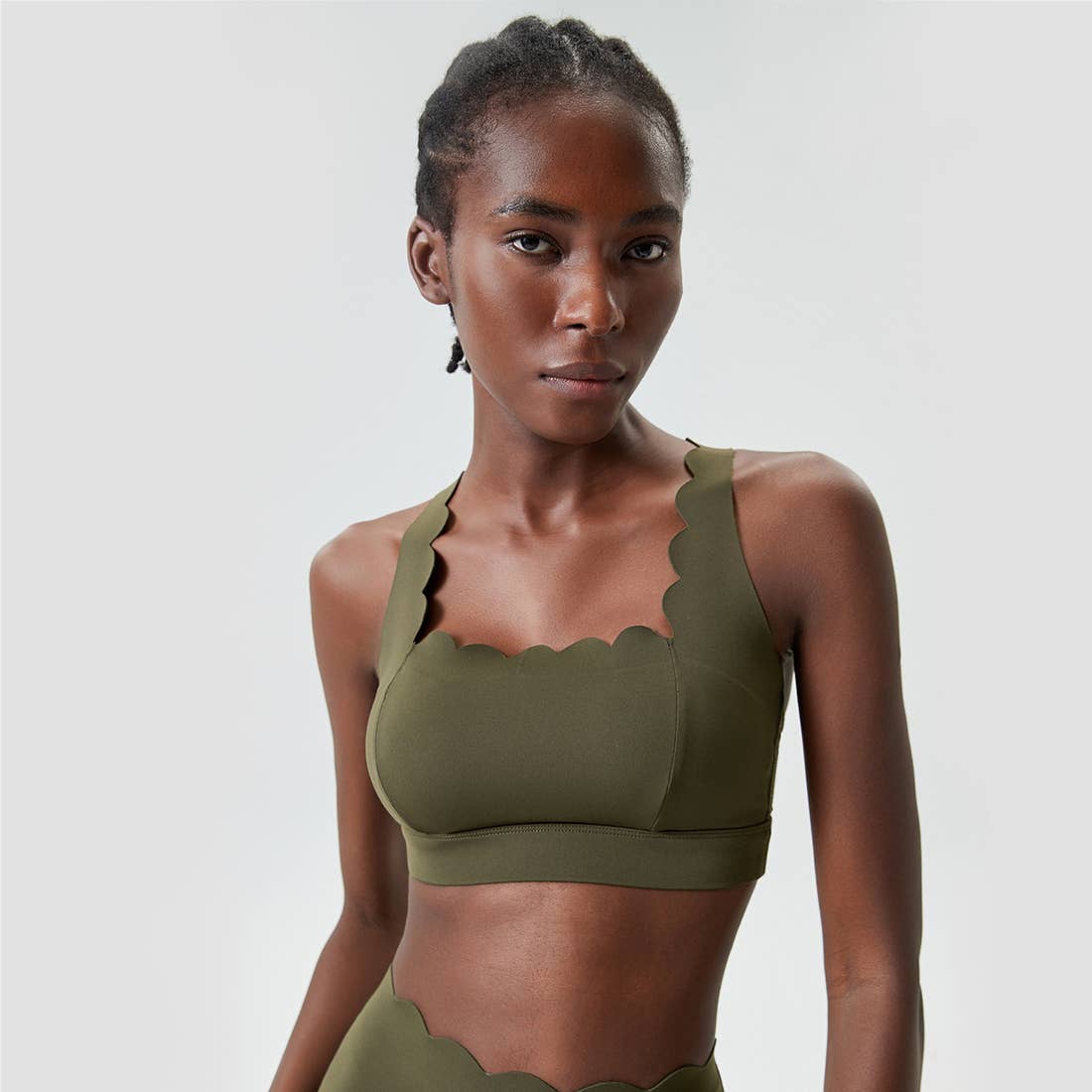 Sodalemon - Vente Brassière de sport – femme - Soutien-gorge de sport à dos croisé Wave Design Fitness Yoga pour femmes2