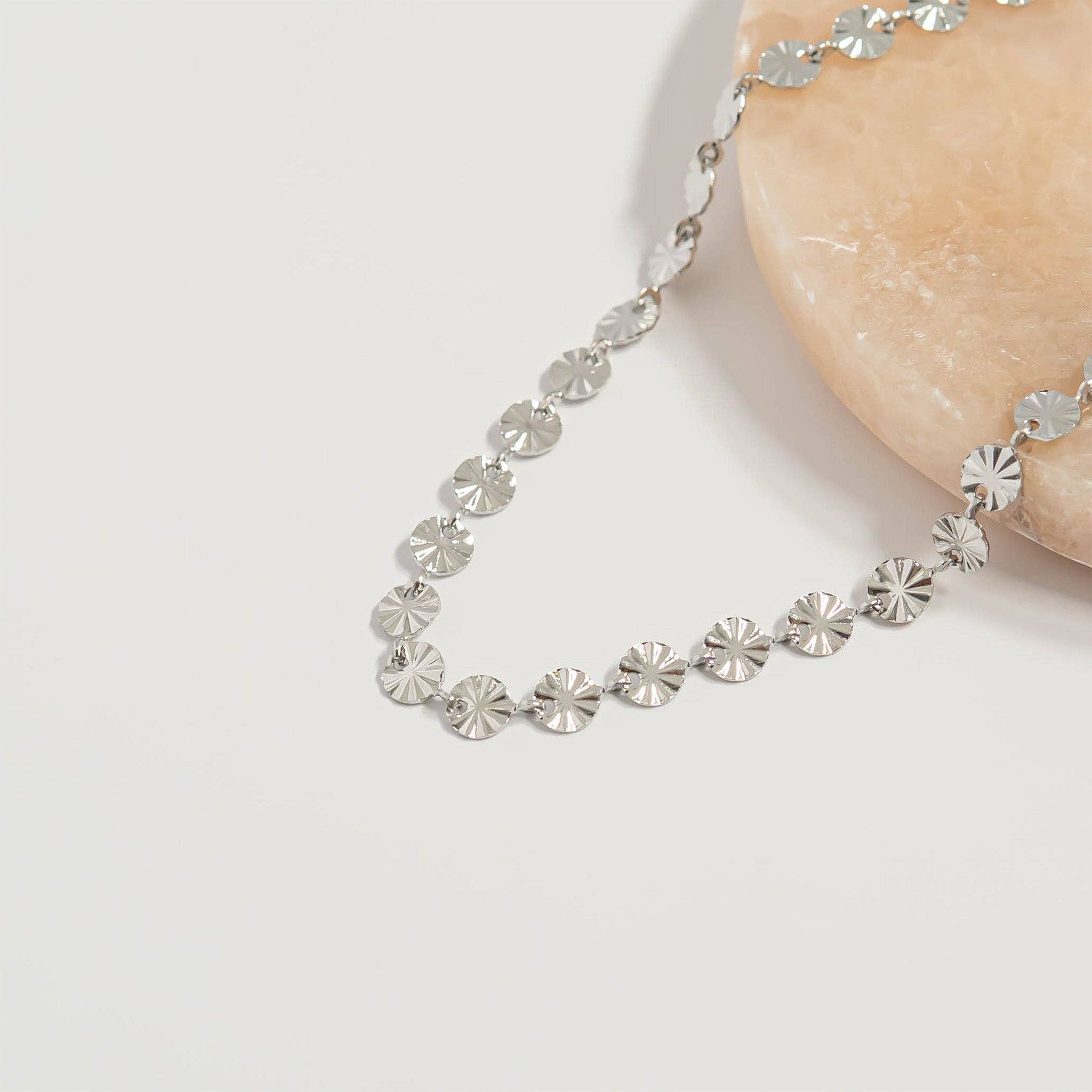 WJW - Wholesale Link & Chain Necklace - 18K Gold PVD Stainless Steel Sunburst Chain Necklace10