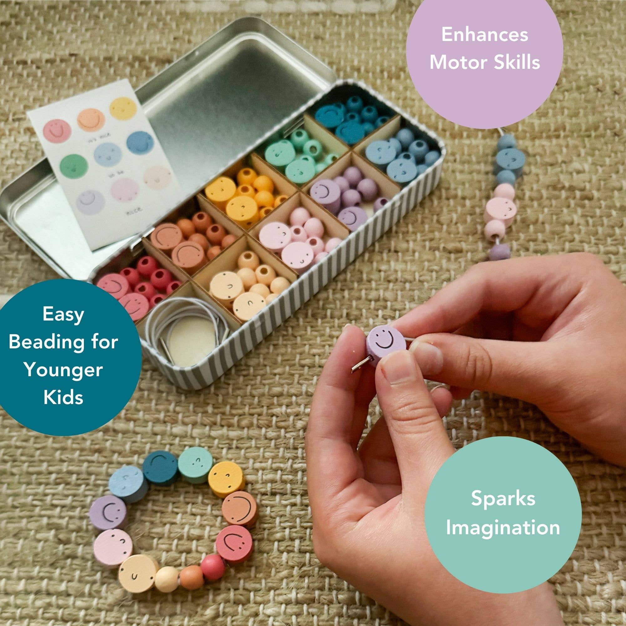 Cotton Twist (USA DUTIES PAID) - Wholesale DIY Jewelry - Kids - It's Nice To Be Nice Bracelet Beading Kit for Children6