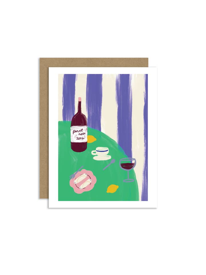 Pinot Noir Greeting Card for wholesale by Allison Poplett