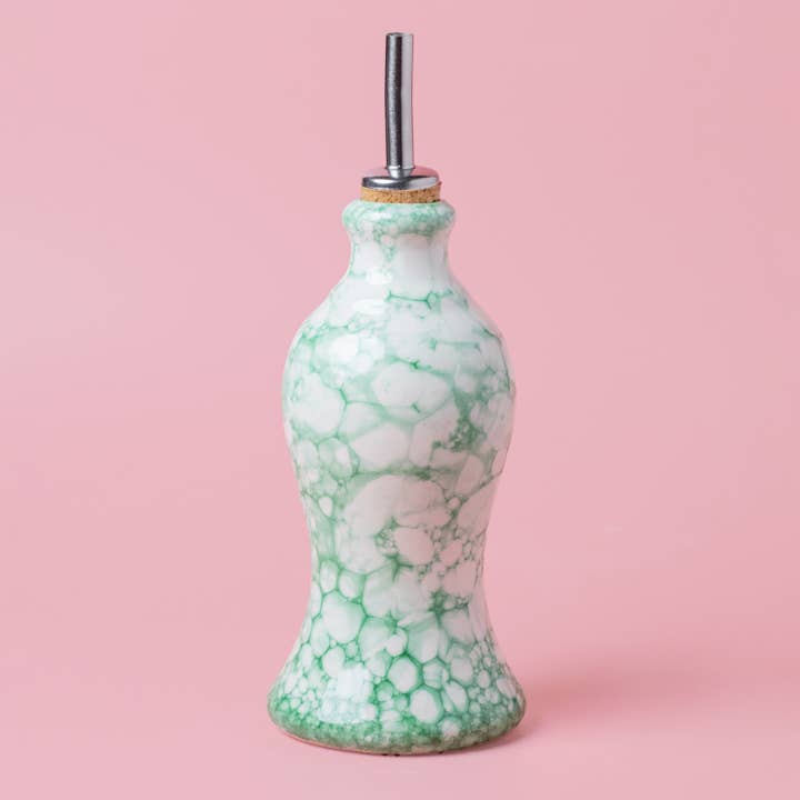 Dispenser Per Olio D'Oliva In Ceramica - Salvagoccia Con Ugello A Gravità, Coperchio Automatico, 300 Ml - Foto 7