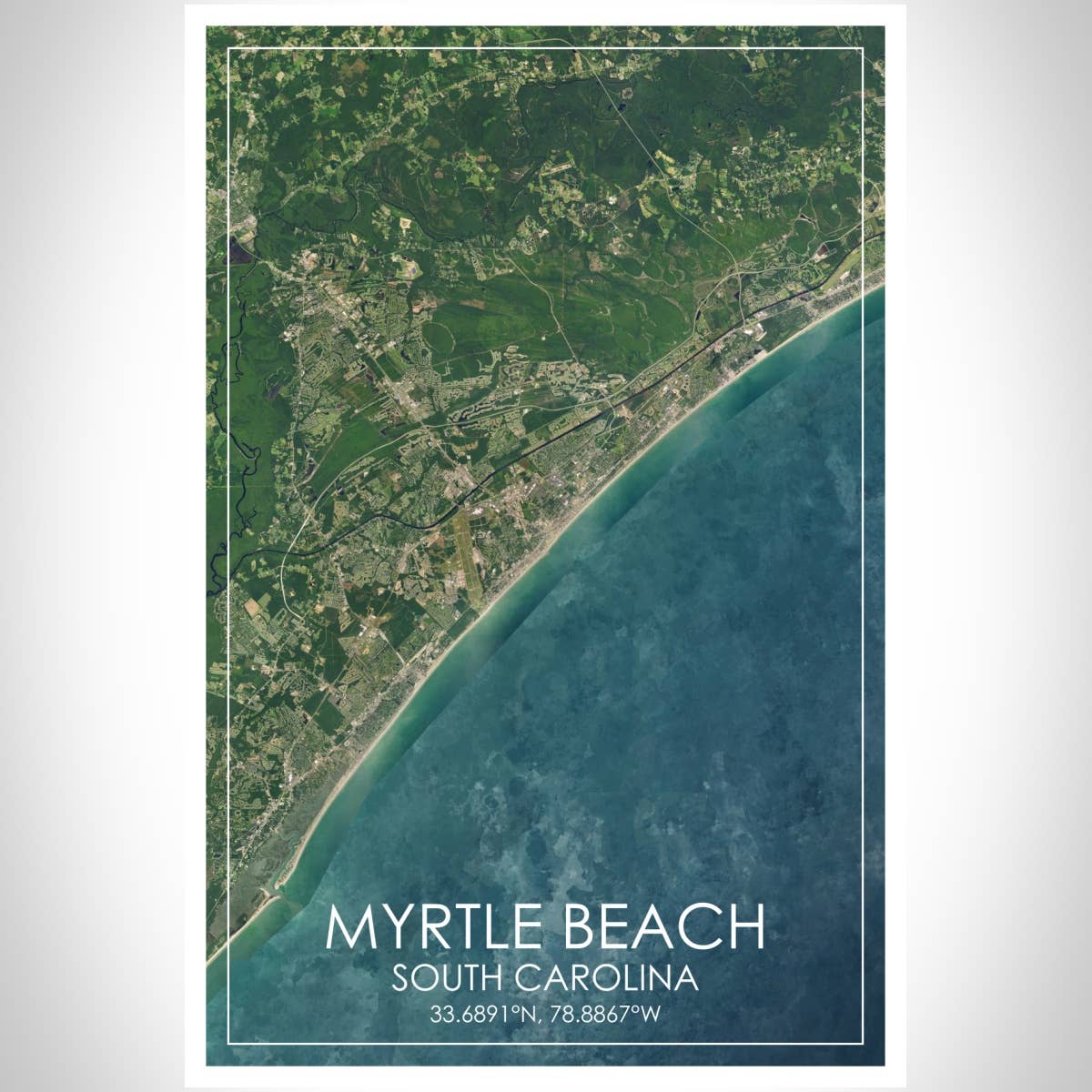JACE.design - Wholesale Art Print - Myrtle Beach SC Map Print Satellite2