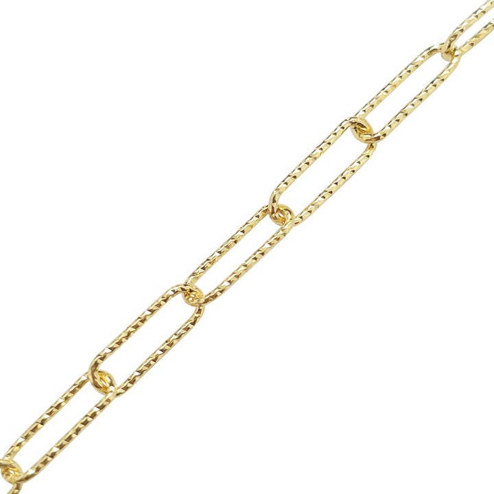 Amberman - Wholesale Schakelarmband - Italiaanse vergulde sterling zilveren diamantgeslepen armband 7″2