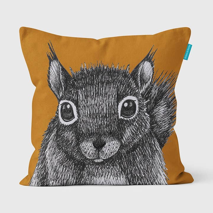 Baby Red Squirrel Cushion - Animal Ink for wholesale by Perkins & Morley