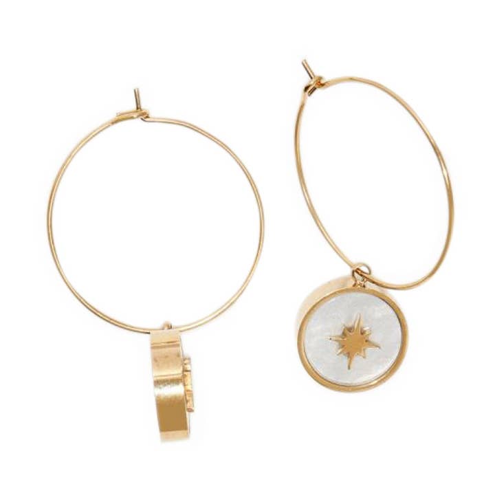 Brincos de aço banhado a ouro fino e resina por atacado de LA GRANDE VITRINE