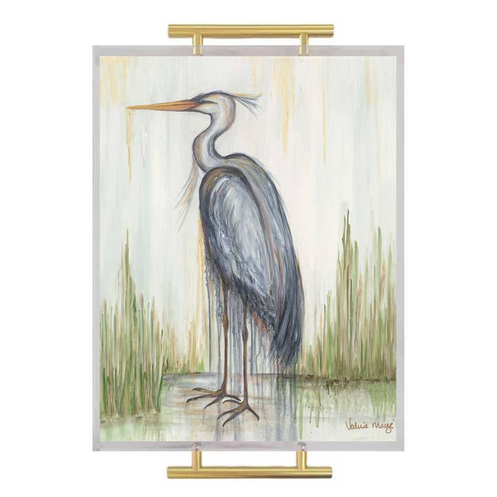 Blue Heron II Acrylic Serving Tray for wholesale by 318 Art Co.