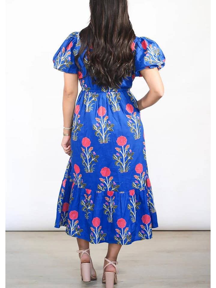 Rosa Clothing - Wholesale Dress - Women's - Boho resort V-neck floral babydoll dress