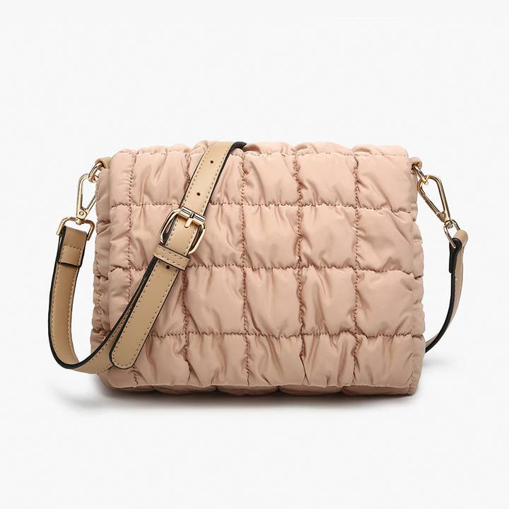 Jen & Co. - Wholesale Crossbody Bag - Women's - M2512 Tegan Quilted Nylon Crossbody w/ Snap Closure