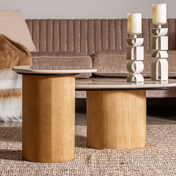 Kodu - Wholesale Coffee Table - White marble coffee table measuring 73x41x34cm5