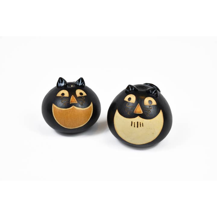 Enfeite de Gourd Gato Esculpido e Tingido à Mão - 9-10 cm por atacado de Sanyork Fair Trade