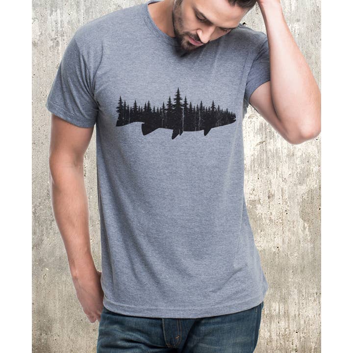 Fish and Forest - Maglietta da uomo/unisex con pesci per la vendita all'ingrosso da parte di Black Lantern