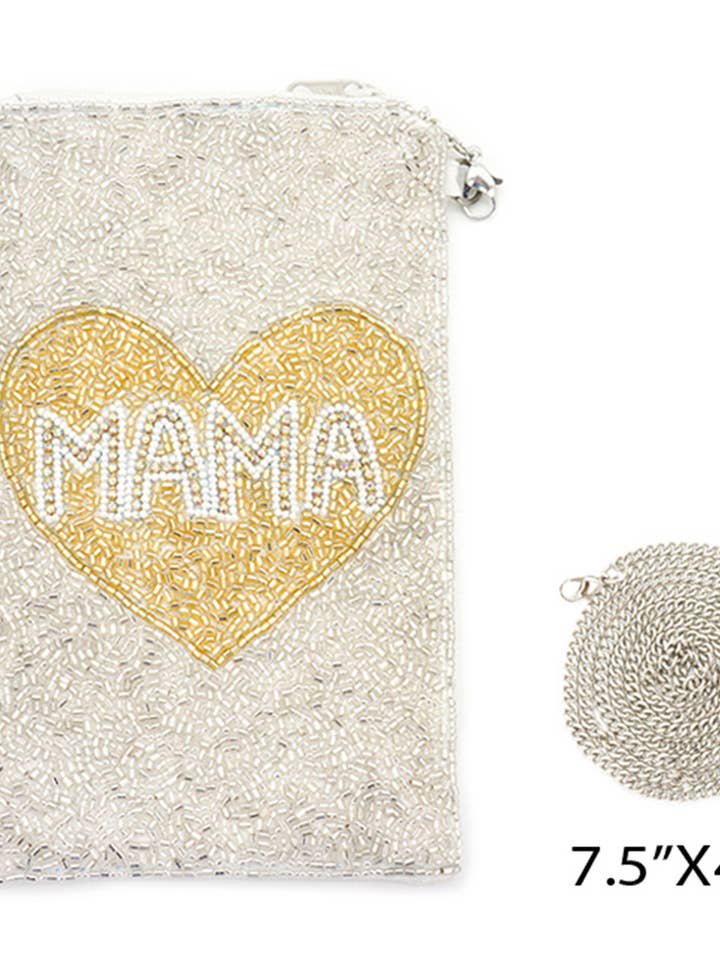 Seed Beaded MAMA Phone Purse for wholesale by Suzie Q USA