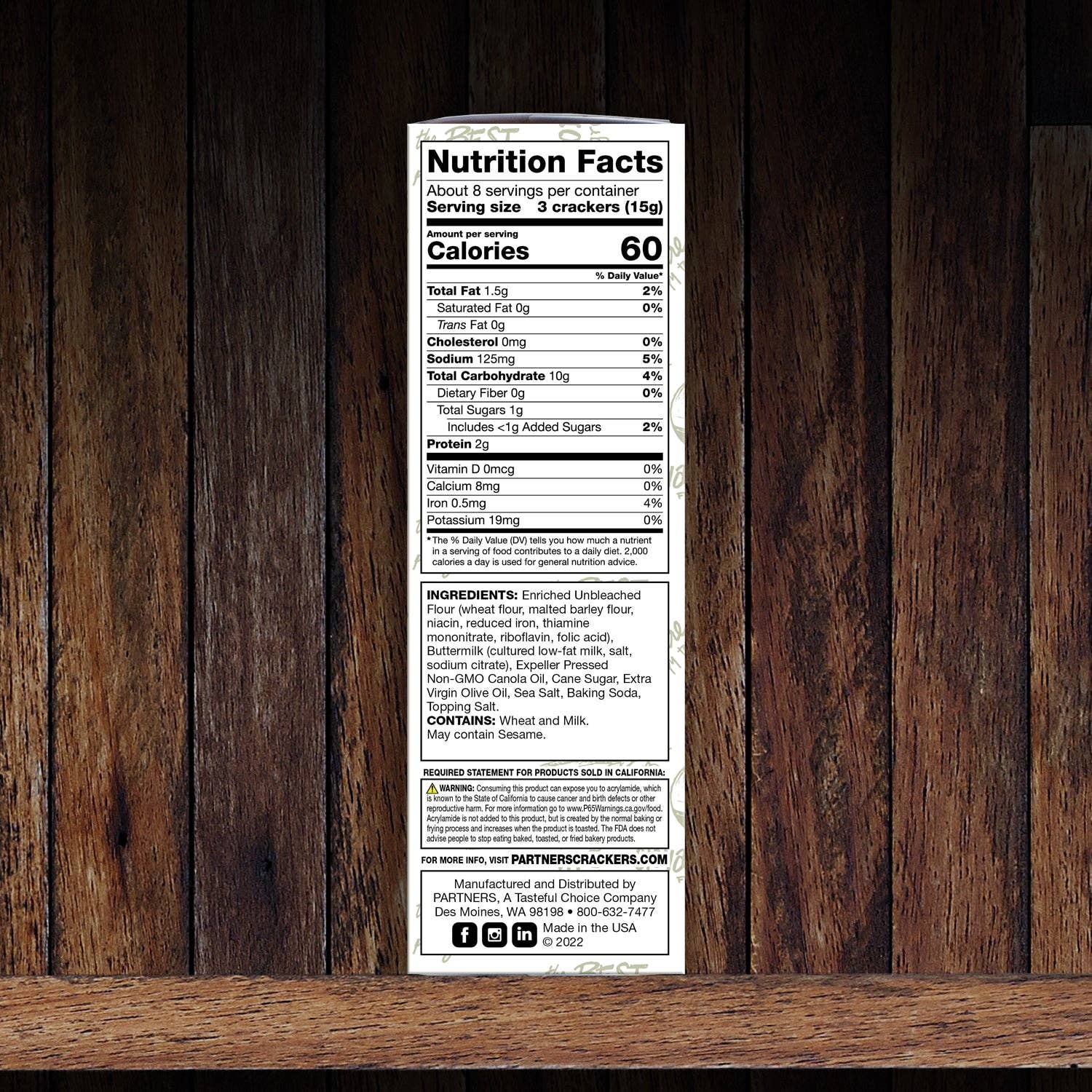 Partners Crackers - Wholesale Crackers - Olive Oil & Sea Salt Hors d'Oeuvre Crackers4