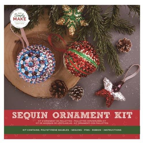 West Design Products - Wholesale DIY Craft Kit - Simply Make Sequin Ornament Kit (4pk)0