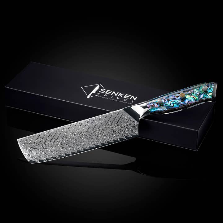 Senken Knives - Wholesale Kitchen/Utility Knife - 67-Layer Damascus Steel Cleaver Knife Abalone Shell Handle