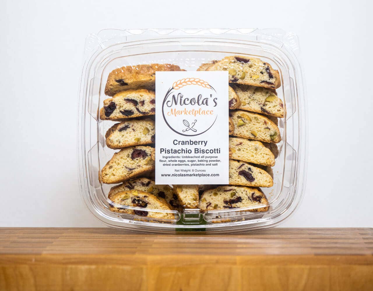 Nicola's Marketplace - Wholesale Cookie - Cranberry Pistachio Biscotti1