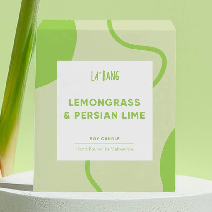 Vela con mecha de madera, hierba de limón y lima persa para venta al por mayor de La'Bang Body