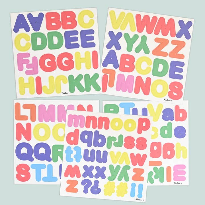 Ferflex - Venta al por mayor Imanes - Niños y bebés - Letras magnéticas multicolores, paquete de 125 imanes