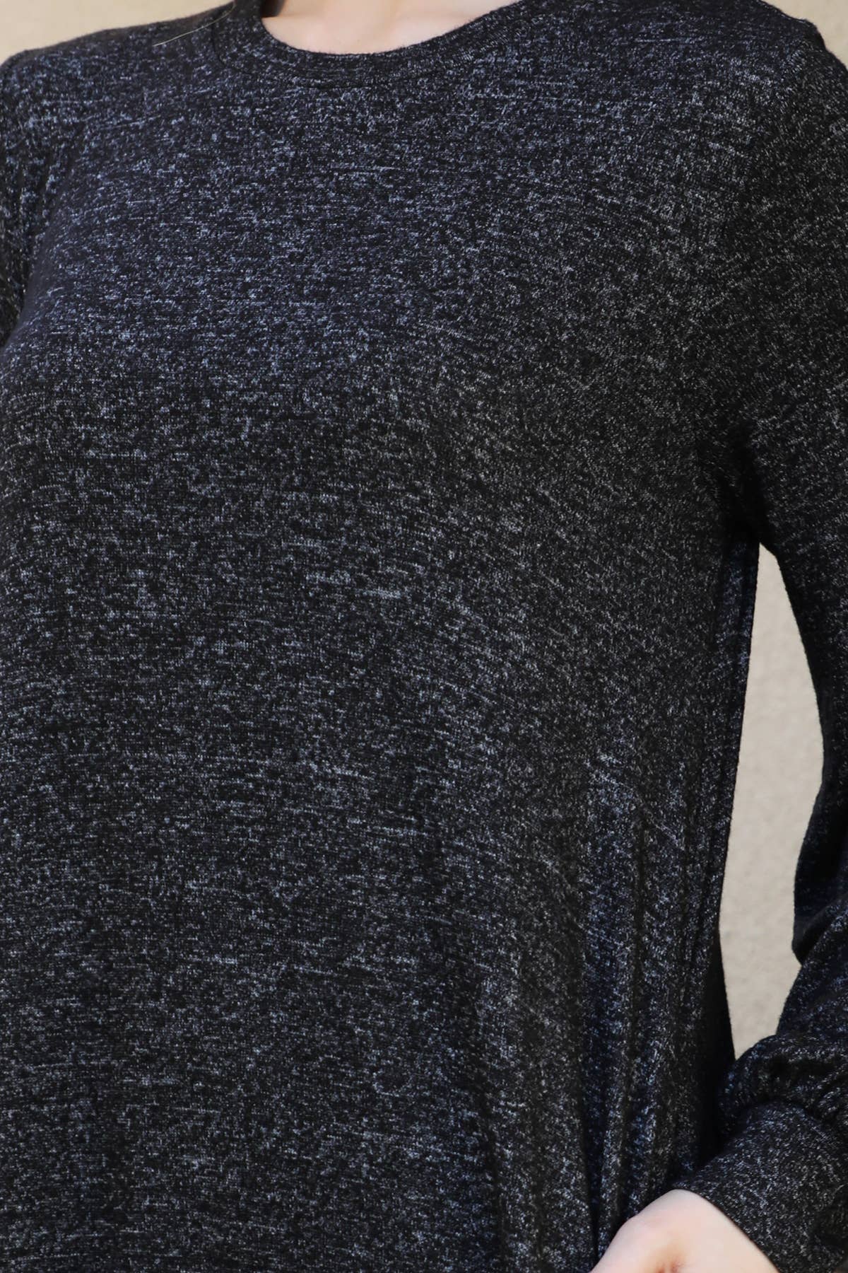 You & Me - Wholesale Dress - Women's - YMD10063V-PUFF LONG SLEEVE HACCI BRUSHED DRESS3