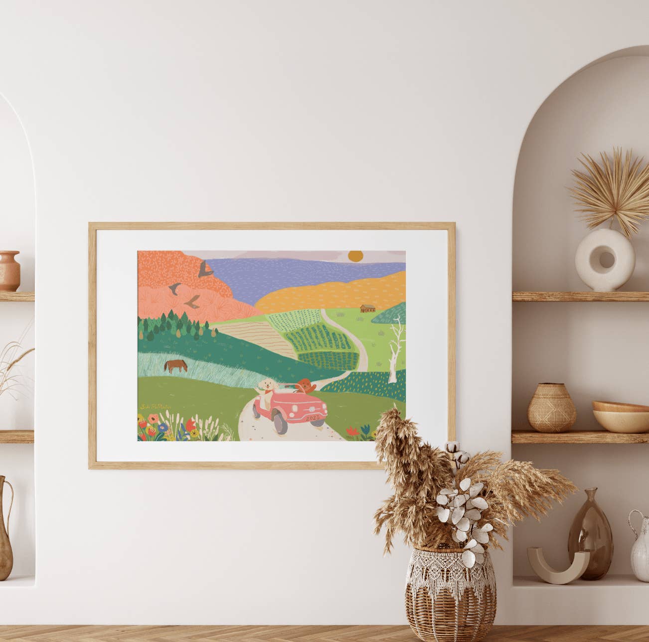 Suki McMaster - Wholesale Art print - Wall Art Print - Oodles On The Car Moving Forward by Suki McMaster