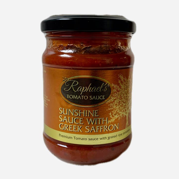 Sunshine Tomato Sauce with Greek Saffron for wholesale by Raphael's