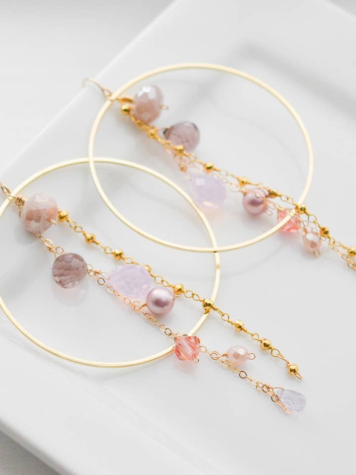 Boucles d'oreilles en cristal Abundance pour la vente par Ashley Rose Designs